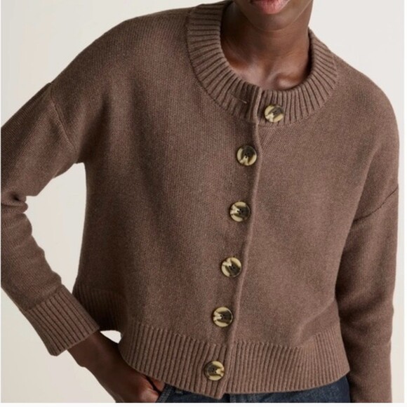 Quince Sweaters - Quince Cardigan Sweater Womens Size S Organic Cotton Cropped Button Front